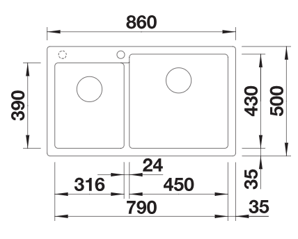 BLANCO  PLEON 9, antracit 523057