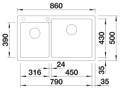 BLANCO  PLEON 9, vulkasnko siva, 527325