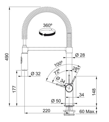 FRANKE  Fox semi-pro, krom 115.0486.993