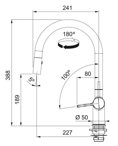 FRANKE Active J, izvlečna, krom 115.0653.401