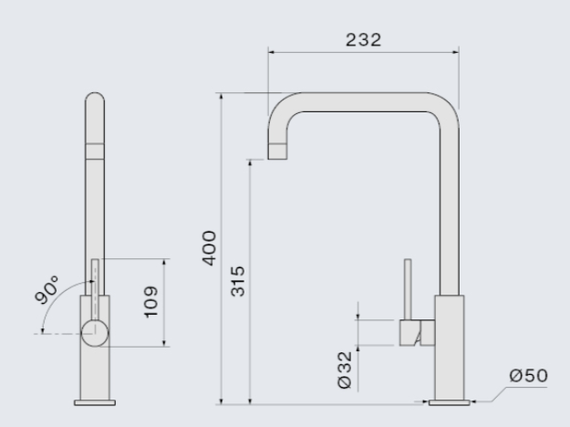 FALMEC Pure Steel Square nerjaveče jeklo