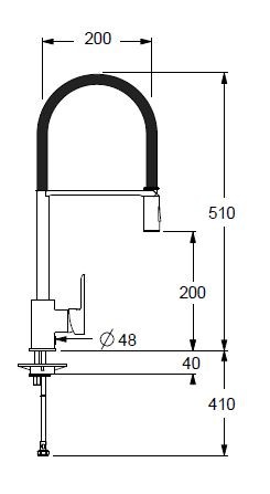 APELL APL9031DCBL, črna (izvlečna prha)