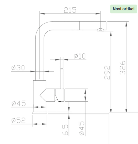 CARESSI CABL003IU-ND Edelstahl  - izvlečna 113521104