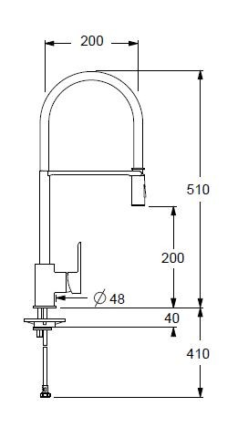 APELL APL8995DCCR, crom (izvlečna prha)