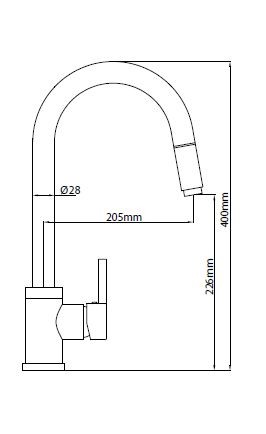 APELL APL7790DCBL, črna (izvlečna prha)