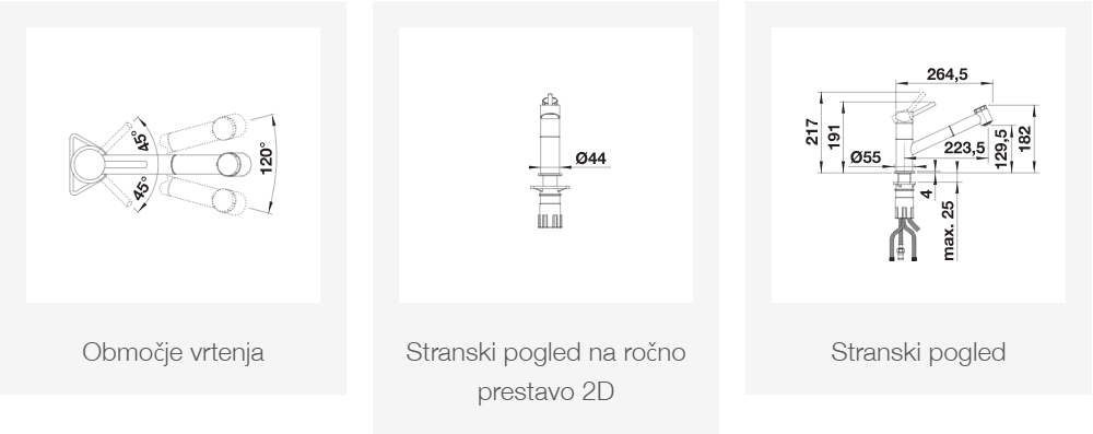 BLANCO KANO-S, HD,VARIO,kava/krom, izgled Silgranit, 527965