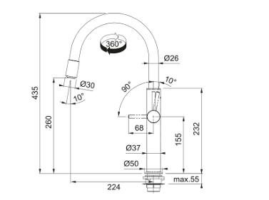 FRANKE  Pescara Up&Down krom 115.0523.286