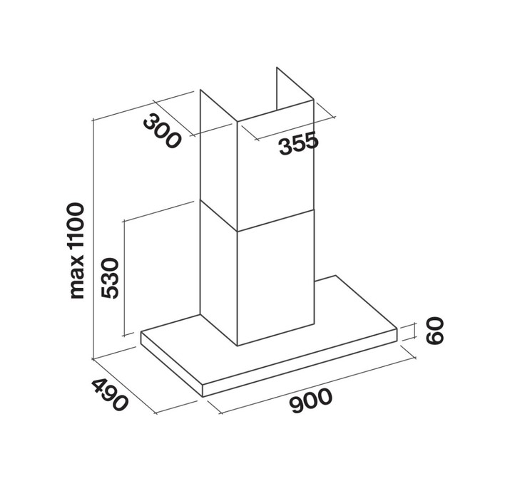 FALMEC PLANE 90 NRS BLACK WALL