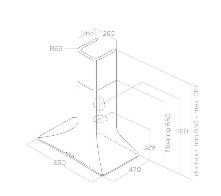 ELICA SWEET MOON BLACK/A/85 + CAM