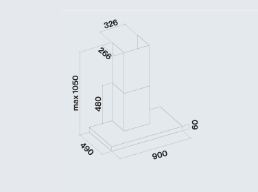 FALMEC PLANE WALL PLUS 90 BLAC K