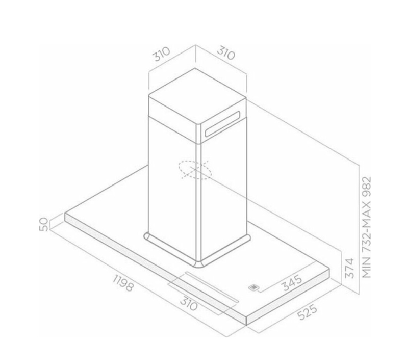 ELICA BIO ISLAND BLRO/A/120X53 ROVERE