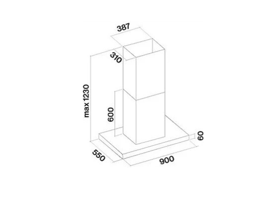 FALMEC PLANE NRS PLUS ISLAND 90 INOX