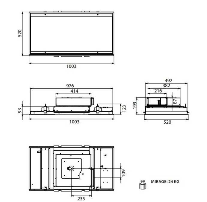 FALMEC  MIRAGE 100 INOX