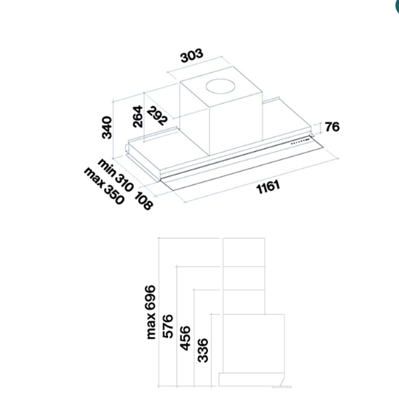 FALMEC Virgola No-Drop Touch  Comfort - Built-in 60 INOX